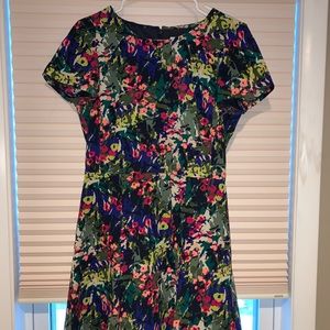 J Crew Colorful Fit & Flare Dress Size 4